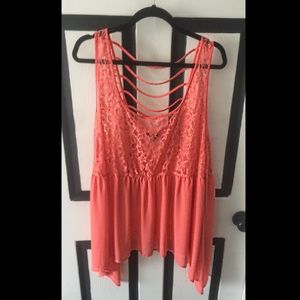 Torrid Peach Lace Top
